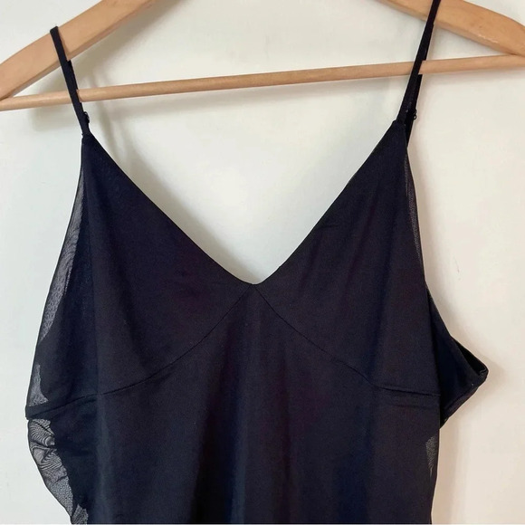 Revolve BP Ruched Mesh Mini Dress Black Plus Size - Picture 4 of 9